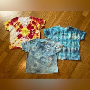 Handmade Kids Tie-dye T-shirts Size 4T bundle of 3 shirts